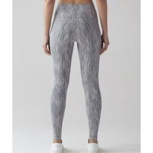 Lululemon Wunder Under Hi-Rise Tight 28" Luon Arrow Jacquard Battleship SZ 4 EUC